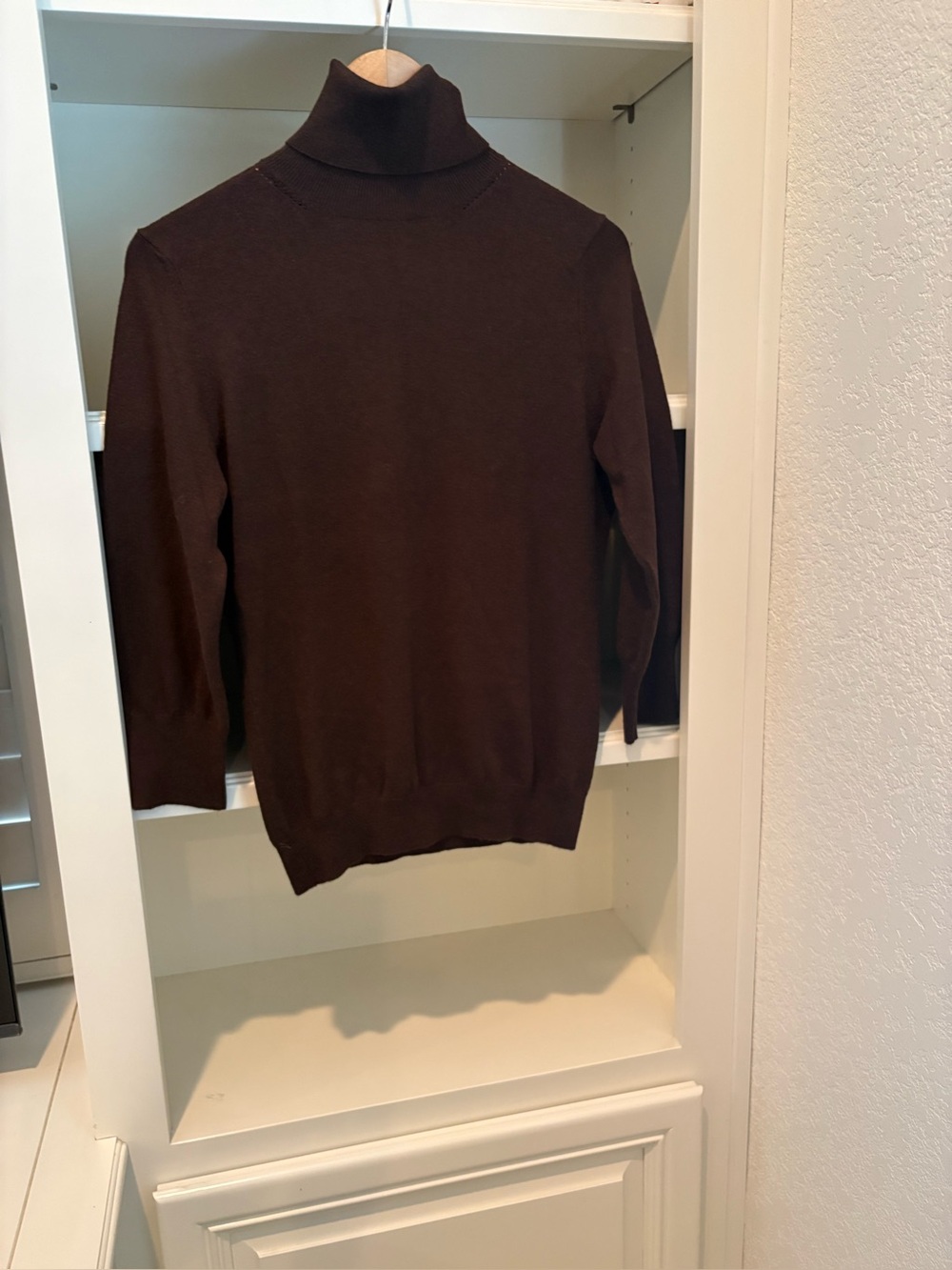 Banana Republic Cashmere Silk Blend Knit Turtleneck Pullover Sweater Brown M